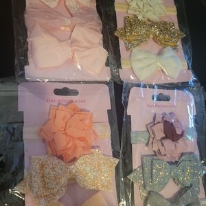 Elegant Cream and Gold Hair Accessories Set